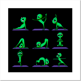 Alien Yoga Posters and Art